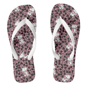 Peanuts Snoopy Flower Vine Pattern Thongs