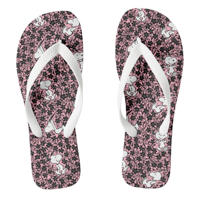 Peanuts | Snoopy Flower Vine Pattern Thongs (Footbed)