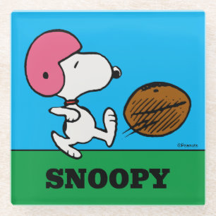 Peanuts   Snoopy Football Kicker Glass Coaster