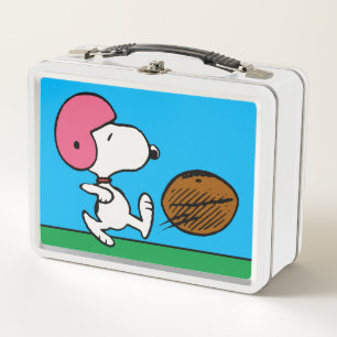 Peanuts   Snoopy Football Kicker Metal Lunch Box