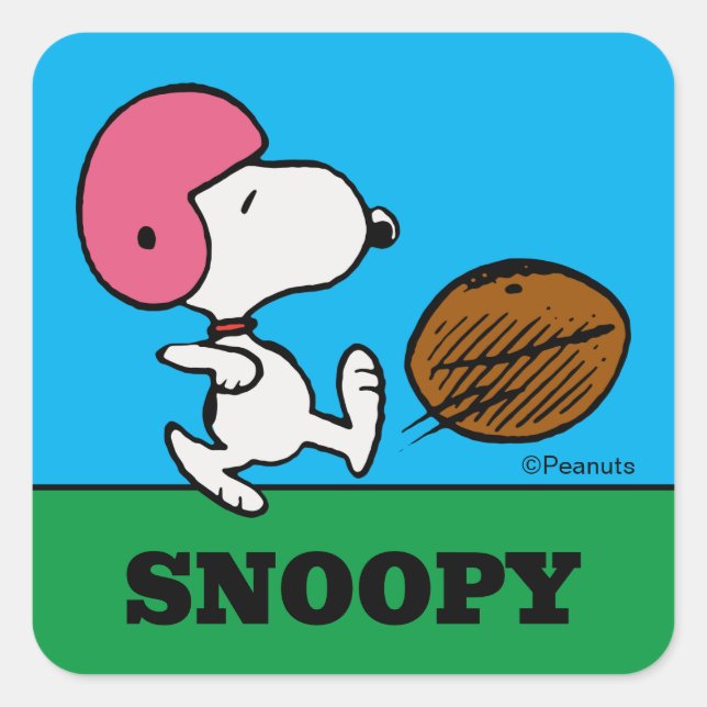 Peanuts | Snoopy Football Kicker Square Sticker (Front)