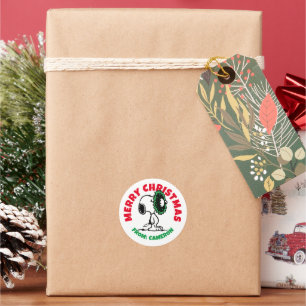 Peanuts   Snoopy for the Holidays Classic Round Sticker