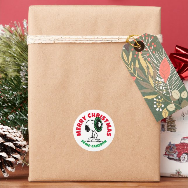 Peanuts | Snoopy for the Holidays Classic Round Sticker (Holiday)