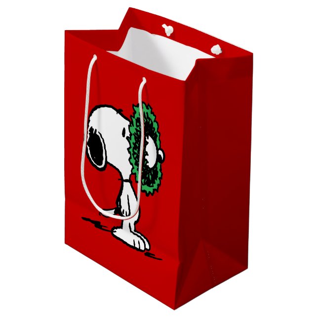 Peanuts | Snoopy for the Holidays Medium Gift Bag (Front Angled)