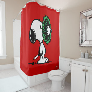 Peanuts   Snoopy for the Holidays Shower Curtain