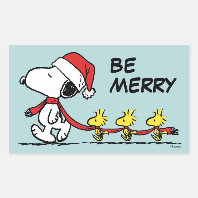 Peanuts | Snoopy & Friends Winter Scarf Rectangular Sticker (Front)