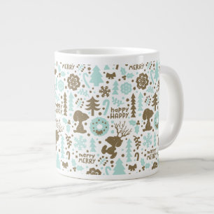 Peanuts   Snoopy Frosty Christmas Pattern Large Coffee Mug