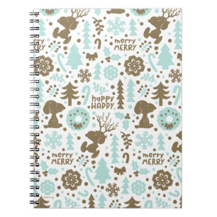 Peanuts   Snoopy Frosty Christmas Pattern Notebook