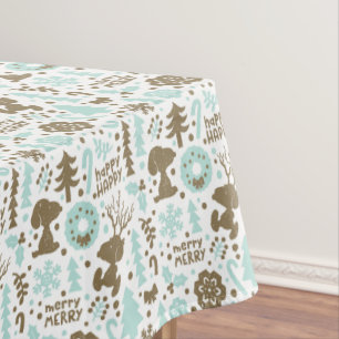 Peanuts   Snoopy Frosty Christmas Pattern Tablecloth