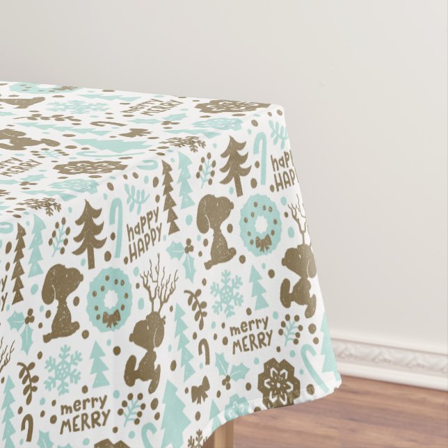 Peanuts | Snoopy Frosty Christmas Pattern Tablecloth (In Situ)