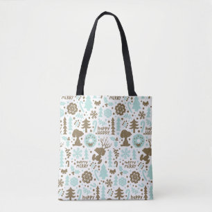 Peanuts Snoopy Frosty Christmas Pattern Tote Bag