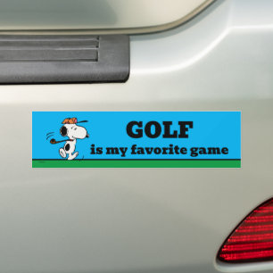 Peanuts   Snoopy Golf Swing Bumper Sticker