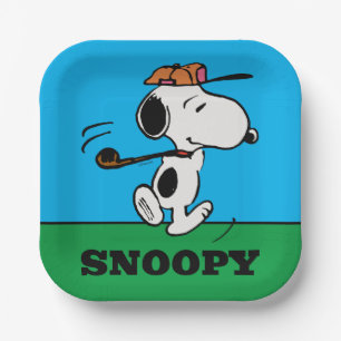 Peanuts   Snoopy Golf Swing Paper Plate