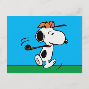 Peanuts   Snoopy Golf Swing Postcard