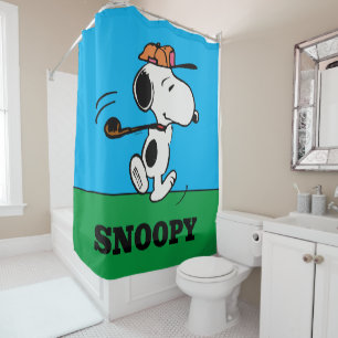 Peanuts   Snoopy Golf Swing Shower Curtain