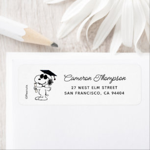 Peanuts Snoopy Graduate  Return Address Label