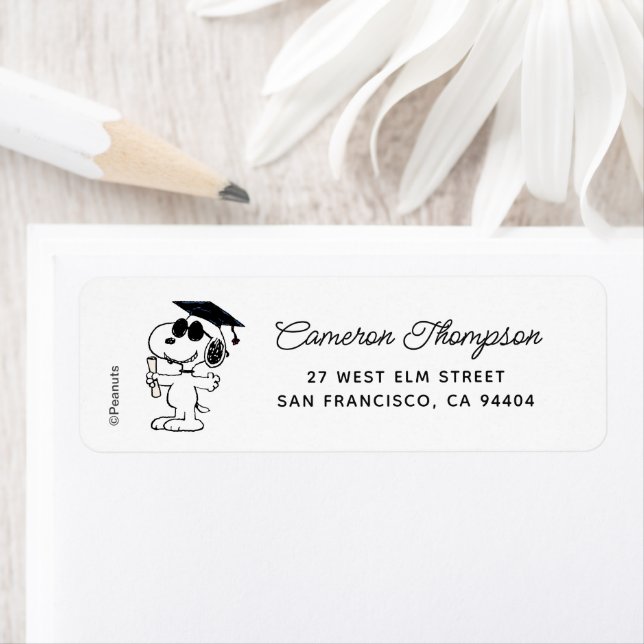 Peanuts Snoopy Graduate  Return Address Label (Insitu)