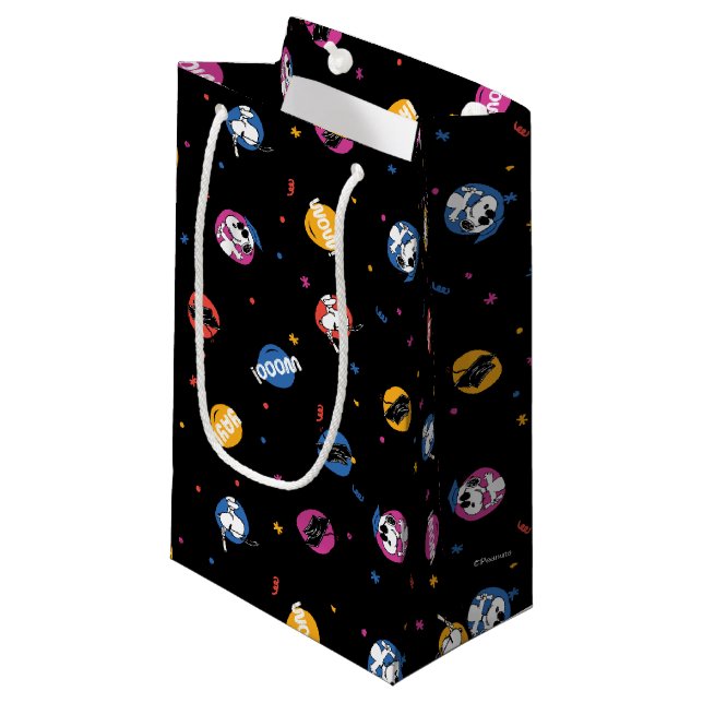 Peanuts Snoopy Graduation Celebration Pattern Small Gift Bag (Front Angled)
