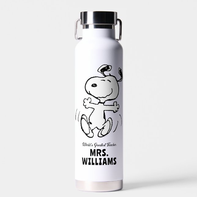 Peanuts | Snoopy Greatest Teacher Personalised Water Bottle (Front)