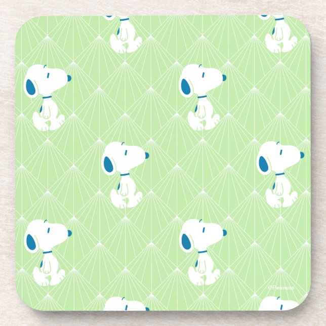 Peanuts | Snoopy Green Deco Dreams Pattern Coaster (Front)