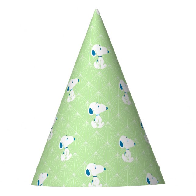 Peanuts | Snoopy Green Deco Dreams Pattern Party Hat (Front)