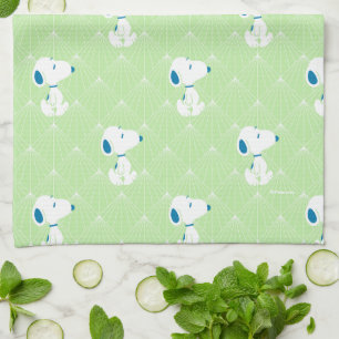 Peanuts   Snoopy Green Deco Dreams Pattern Tea Towel