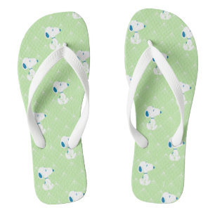 Peanuts Snoopy Green Deco Dreams Pattern Thongs