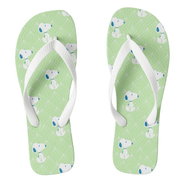 Peanuts | Snoopy Green Deco Dreams Pattern Thongs (Footbed)