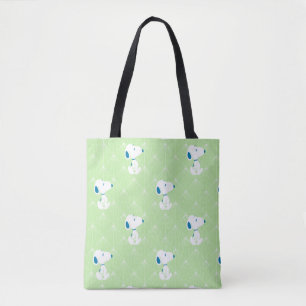 Peanuts Snoopy Green Deco Dreams Pattern Tote Bag