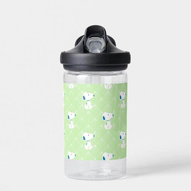 Peanuts | Snoopy Green Deco Dreams Pattern Water Bottle (Front)