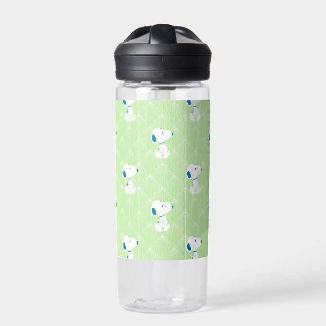 Peanuts | Snoopy Green Deco Dreams Pattern Water Bottle (Front)