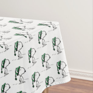 Peanuts   Snoopy Green Snow Cap Tablecloth