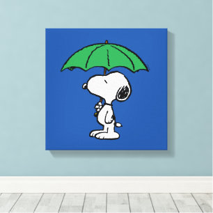 Peanuts Snoopy Green Umbrella Canvas Print
