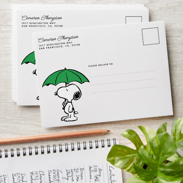 Peanuts | Snoopy Green Umbrella Envelope (Stacked)