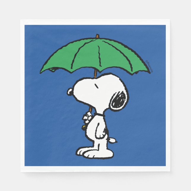Peanuts | Snoopy Green Umbrella Napkin (Front)