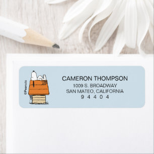Peanuts   Snoopy Halloween Nap Return Address Label