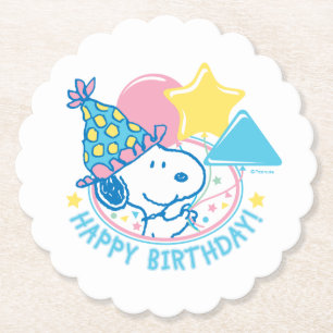 PEANUTS   Snoopy Happy Birthday Balloons Paper Coaster