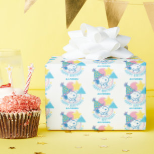 PEANUTS   Snoopy Happy Birthday Balloons Wrapping Paper