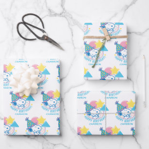 PEANUTS   Snoopy Happy Birthday Balloons Wrapping Paper Sheet