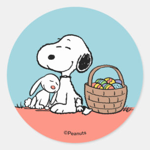Peanuts   Snoopy Happy Easter Classic Round Sticker