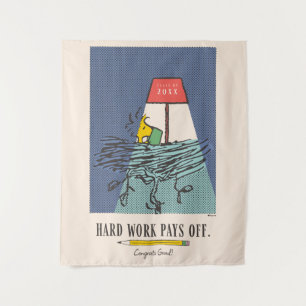 Peanuts Snoopy Hard Work Pays Off Graduation Tapestry