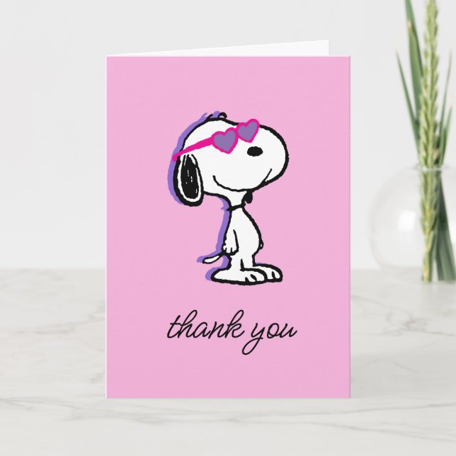 Peanuts | Snoopy Heart Sunglasses Thank You Card (Front)