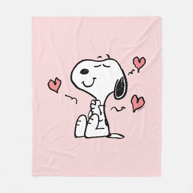 Peanuts | Snoopy Hearts Fleece Blanket (Front)
