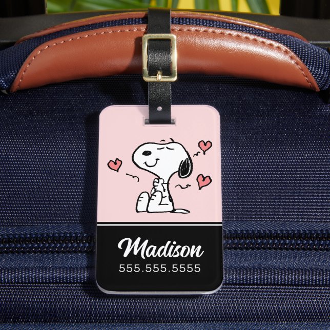 Peanuts | Snoopy Hearts Luggage Tag (Front Insitu 2)