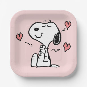 Peanuts   Snoopy Hearts Paper Plate