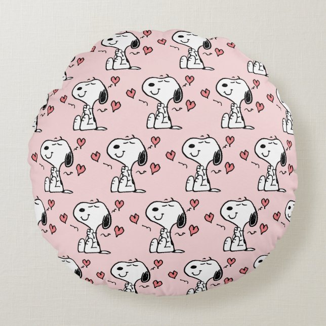 Peanuts | Snoopy Hearts Round Cushion (Front)