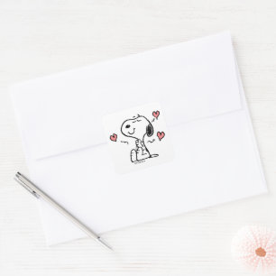 Peanuts   Snoopy Hearts Square Sticker