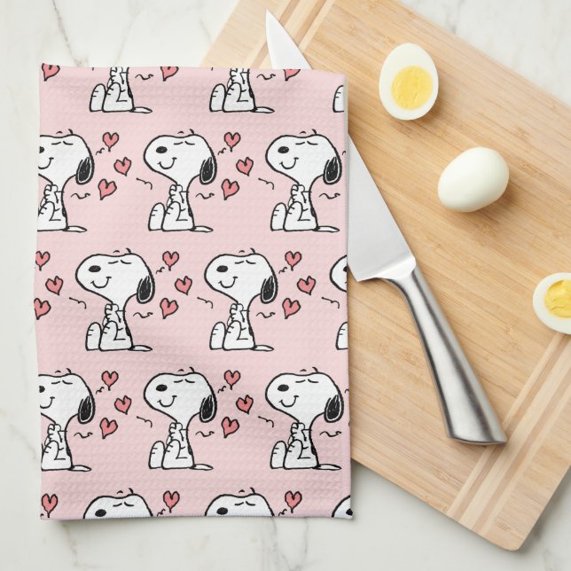 Peanuts | Snoopy Hearts Tea Towel (Quarter Fold)