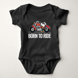 Peanuts   Snoopy & His Motorcycle Baby Bodysuit