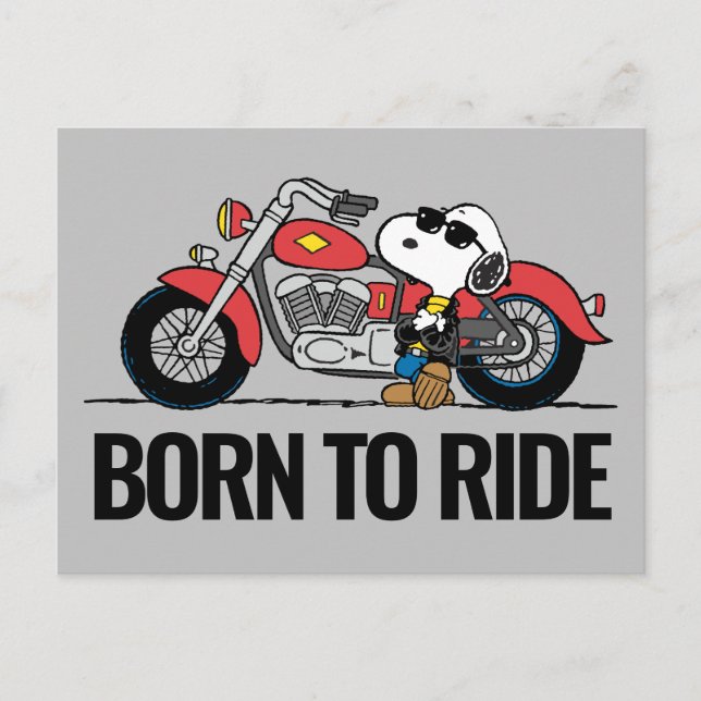 Peanuts | Snoopy & His Motorcycle Postcard (Front)